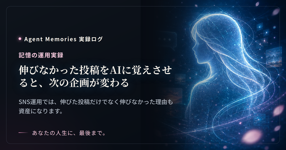 伸びなかった投稿をAIに覚えさせると、次の企画が変わるのサムネイル