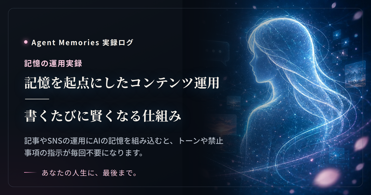 記憶を起点にしたコンテンツ運用——書くたびに賢くなる仕組みのサムネイル